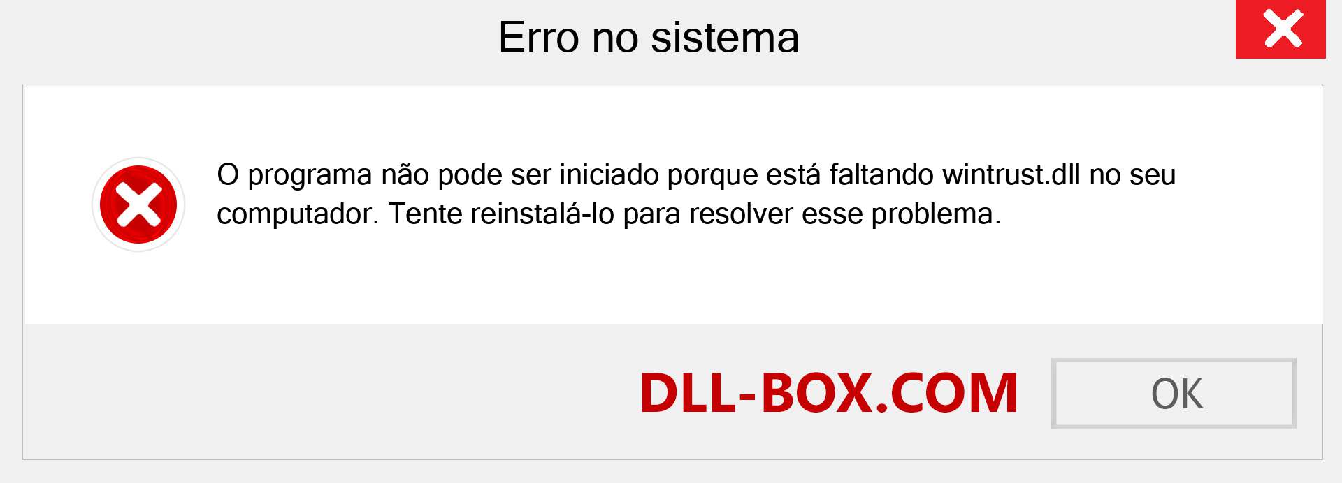 Arquivo wintrust.dll ausente ?. Download para Windows 7, 8, 10 - Correção de erro ausente wintrust dll no Windows, fotos, imagens